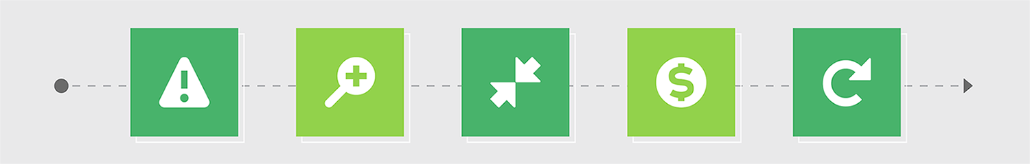 Buyer's Decision Process Icon Diagram