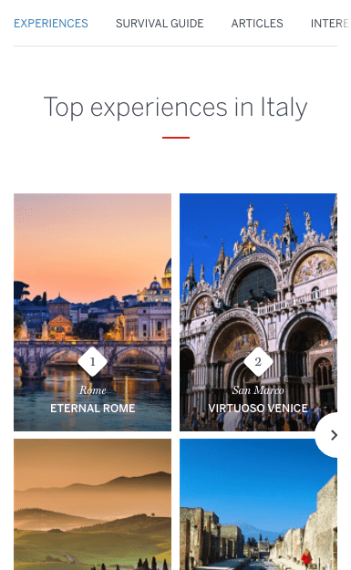 Complex website navigation