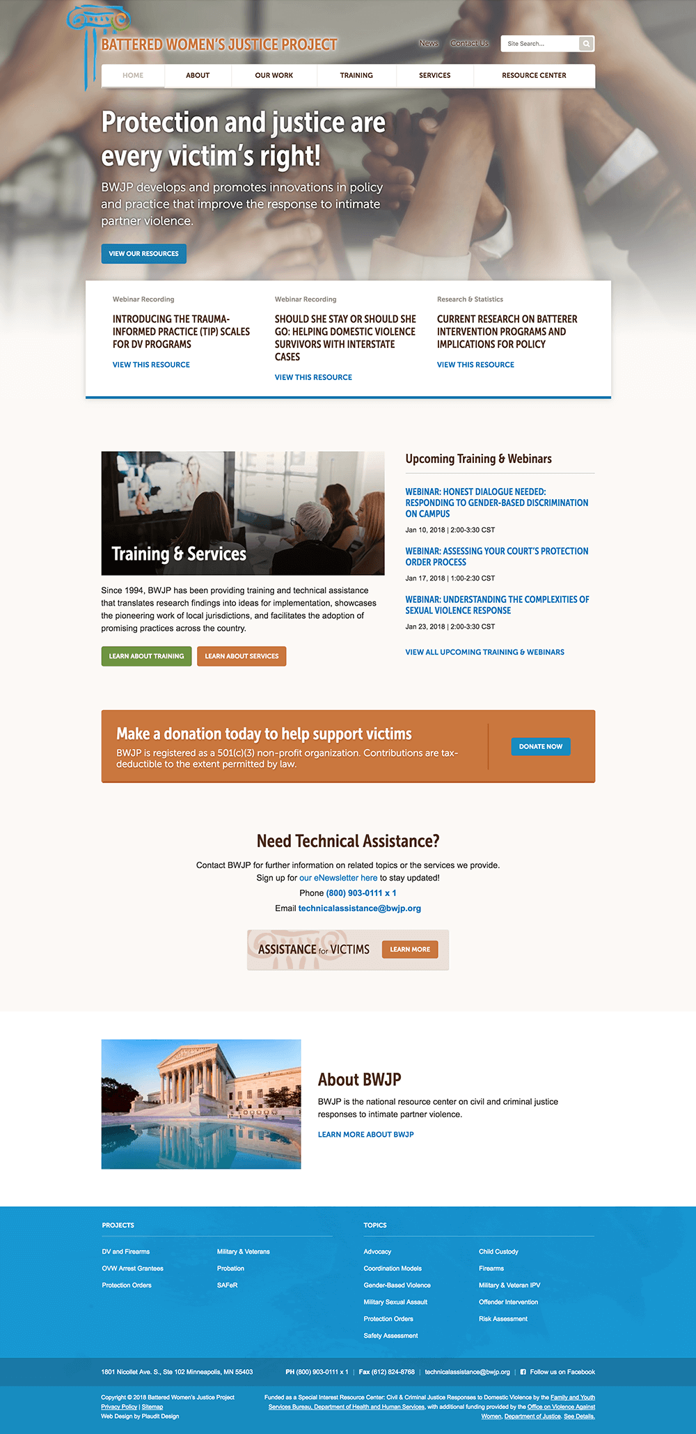 Non-profit homepage design