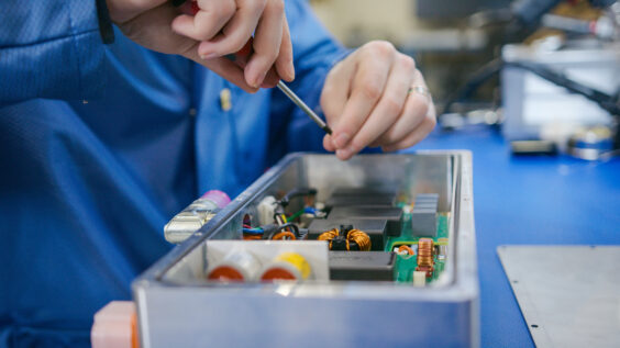 custom Horton electric inventor motor being worked on by Electrical engineer